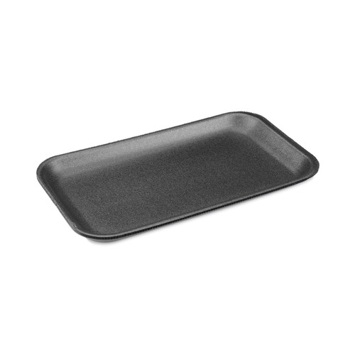 Food Containers & Lids | Pactiv Corp. 0TFB17S00000 8.3 in. x 4.8 in. x 0.65 in. #17S Foam Meat Tray - Black (1000/Carton) image number 0