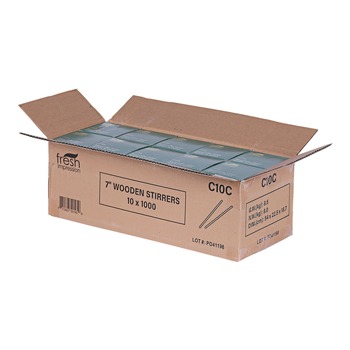 STRAWS STEMS STICKS | Eco-Products NT-ST-C10C 7 in. Renewable Wooden Stir Sticks (10 Packs/Carton)