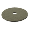 Floor Pads-Stripping | 3M 5000-20 20 in. Diameter Low-Speed TopLine Autoscrubber Floor Pads 5000 - Green/Amber (5/Carton) image number 2