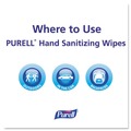 Hand Sanitizing Wipes | PURELL 9111-12 5.78 in. x 7 in. Premoistened Hand Sanitizing Wipes - Fresh Citrus, White (12/Carton) image number 3