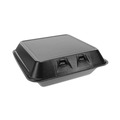 Food Containers & Lids | Pactiv Corp. YHLB09010000 9 x 9.13 x 3.25 SmartLock Foam Hinged Lid Container - Large/Black (150/Carton) image number 1