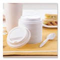 Cup Lids | SOLO TLP316-0007 Traveler Cappuccino Style Dome Lid for 10 oz. to 24 oz. Cups - White (100/Pack, 10 Packs/Carton) image number 6