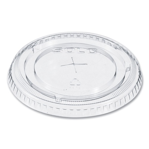 Cup Lids | Dart 662TS Straw-Slot Lids for 9 - 20 oz. Cold Cups - Clear (100/Sleeve, 10 Sleeves/Carton) image number 0