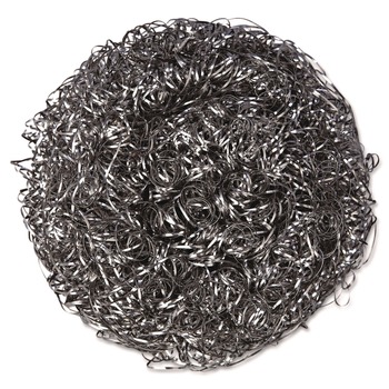 SCOURING PADS AND STICKS | Kurly Kate 6375650 Large Stainless Steel Scrubbers - Steel Gray (6/Carton)