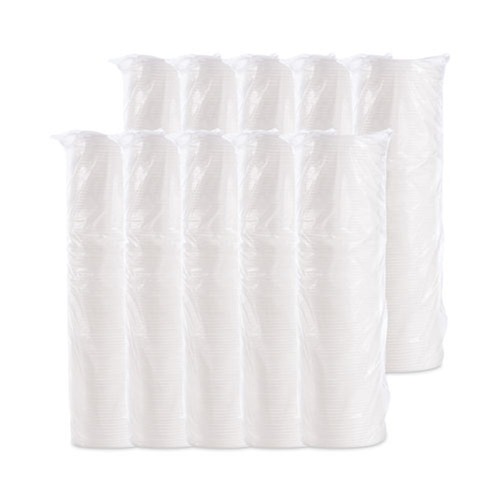 Cup Lids | Dart 8JL Vented Plastic Lids for 8 oz. to 10 oz. Hot/Cold Foam Cups - White (100/Pack, 10 Packs/Carton) image number 0