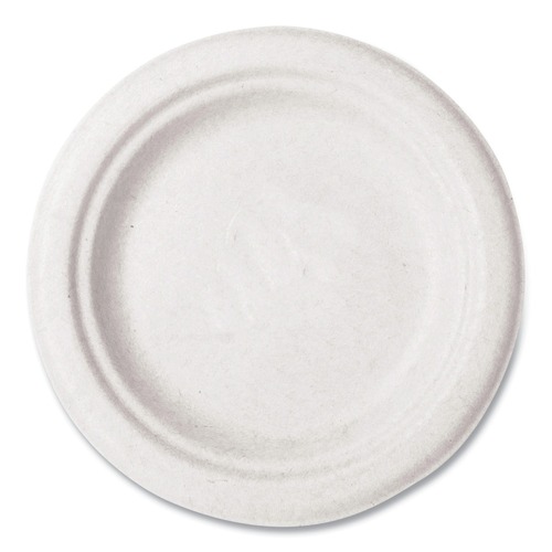 Plates | Vegware VW-P016NFA 6 in. Diameter Nourish Molded Compostable Fiber Plate Tableware - White (1000/Carton) image number 0