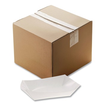 FOOD TRAYS AND LINERS | Pactiv Corp. 000000000000023863 6 in. x 4 in. x 1.5 in. No. 12 Beers Tray Paper Paperboard Food Tray - White (300/Carton)