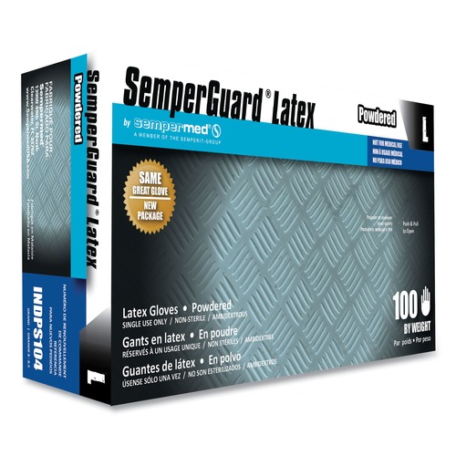 Food Service Disposable & Single Use Gloves | SemperGuard INDPS104 Latex Gloves - Large Cream (100/Box, 10 Boxes/Carton) image number 0