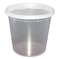 Food Containers & Lids | GEN TD40024E 24 oz. Plastic Container with Lid - Clear (240/Carton) image number 0