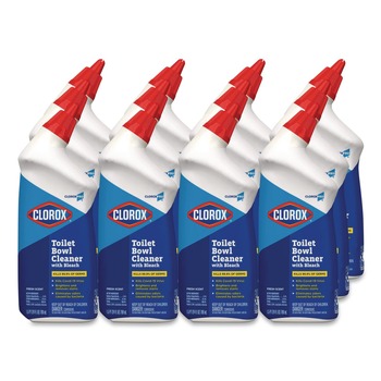 Clorox 00031 24 oz. Bottle Toilet Bowl Cleaner with Bleach - Fresh Scent (12/Carton)