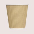 Cups | Karat C-KRC510 10 oz Ripple Hot Cups - Kraft/White (500/Carton) image number 0