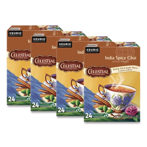 Coffee - Caffeinated | Celestial Seasonings 5000330013 Tea K-Cups - India Spice Chai (96/Carton) image number 0