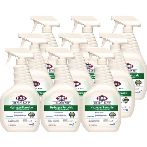 Disinfecting & Cleaning Solutions | Clorox Healthcare 30828 32 oz. Spray Bottle Hydrogen-Peroxide Cleaner/Disinfectant (9/Carton) image number 0