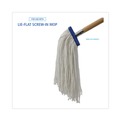 Mop Heads | Boardwalk BWK732R 32 oz. Economical Lie-Flat Rayon Fiber Mop Head - White (12/Carton) image number 5