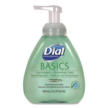 Dial Professional 98609EA 15.2 oz. Basics Hypoallergenic Foaming Hand Wash - Honeysuckle Scent