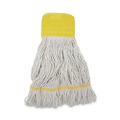 Mop Heads | Boardwalk BWK501WH 5 in. Headband Cotton/Synthetic Super Loop Wet Mop Head - Small, White (12/Carton) image number 0