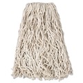 Mop Heads | Rubbermaid Commercial FGV11700WH00 20 oz. 1 in. Band Economy Cut-End Cotton Wet Mop Head - White (12/Carton) image number 0
