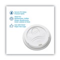 Cup Lids | Dixie DL9540 10 oz. Sip-Through Hot Drink Dome Lids - White (100/Pack) image number 2