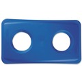 Waste Receptacle Lids | Rubbermaid Commercial FG269288BLUE 20.38 in. x 11.38 in. x 2.75 in. Lid for Slim Jim Bottle Recycling Container - Blue image number 0