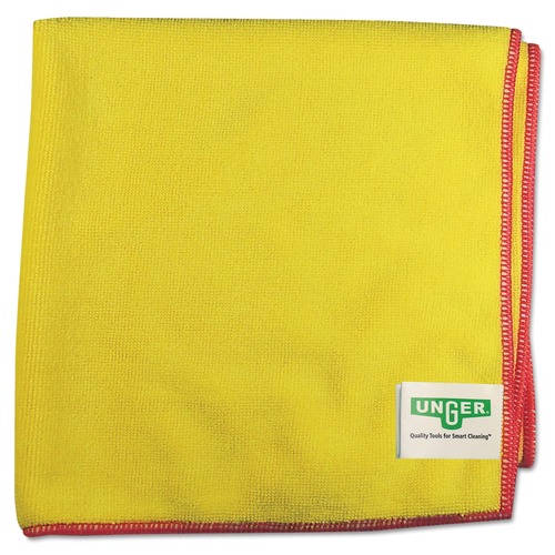 Cleaning Cloths & Wipes | Unger MF40Y 16 in. x 15 in. SmartColor Heavy-Duty MicroWipes - Yellow/Red (10/Pack) image number 0