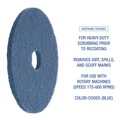 Floor Pads-Stripping | Boardwalk BWK4014BLU 14 in. Diameter Scrubbing Floor Pads - Blue (5/Carton) image number 4