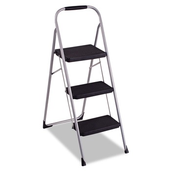 STEP STOOLS AND LADDERS | Cosco 11408PBL1E 17.75 in. x 28 in. x 45.63 in. 200 lbs. Capacity 3-Step Big Step Folding Stool - Light Gray