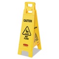 Signs | Rubbermaid Commercial FG611477YEL 12 in. x 16 in. x 38 in. 4-Sided Caution Wet Floor Sign - Yellow image number 0