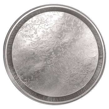  | Handi-Foil HFA 401380 12 in. Diameter Aluminum Embossed Tray (25/Carton)
