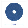 Floor Pads-Stripping | Boardwalk BWK4016BLU 16 in. Diameter Scrubbing Floor Pads - Blue (5/Carton) image number 3