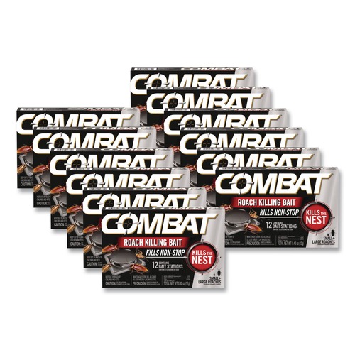 Insecticides | Combat 23400 05701 0.42 oz. Roach Bait Insecticide (10/Carton) image number 0