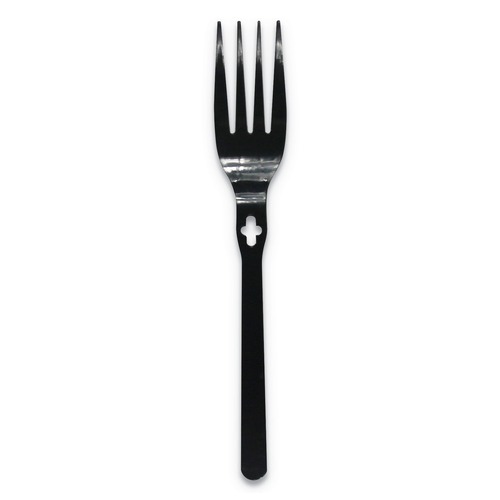 Disposable Forks | Wego 54101101 Polystyrene Fork - Black (1000/Carton) image number 0