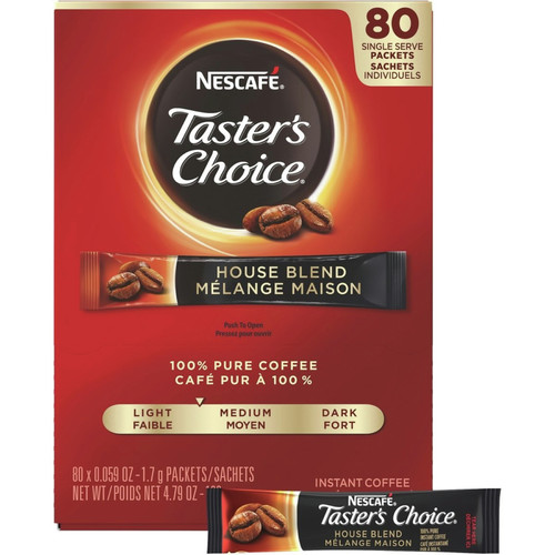 Coffee - Caffeinated | Nescafe 11005773 Taster's Choice Stick Pack - House Blend (80/Box) image number 0