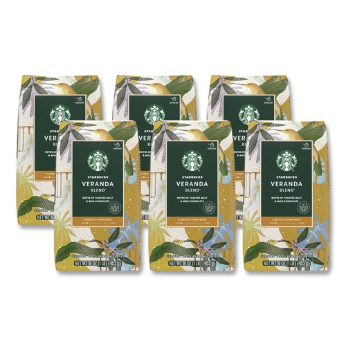 Coffee - Caffeinated | Starbucks 12413968 1 lb Bag Ground Coffee - Veranda Blend (6/Carton) image number 0