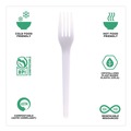 Disposable Forks | Eco-Products EP-S017 Plantware CPLA Cutlery Fork - White (1000/Carton) image number 2