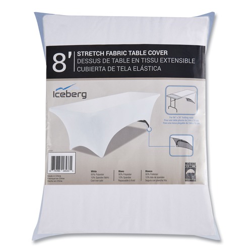 Table Covers & Skirts | Iceberg 16523 iGear 30 in. x 72 in. Polyester Fabric Table Cover - White image number 0