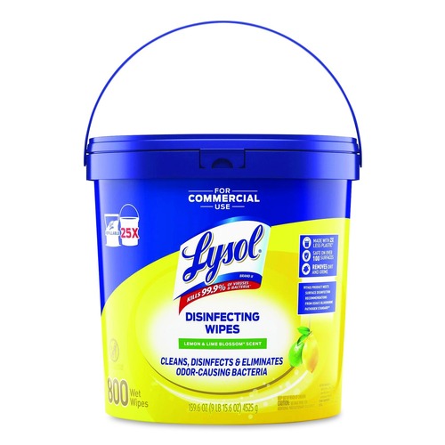 Cleaning Cloths & Wipes | LYSOL Brand 19200-99856 6 in. x 8 in. 1-Ply Professional Disinfecting Wipe Bucket - Lemon and Lime Blossom White image number 0