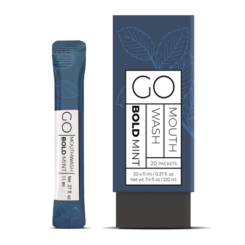 Oral Care | Go Mouthwash MW20BOLD 0.37 oz Individual Mouthwash Packets - Bold Mint Flavor (20/Pack) image number 0