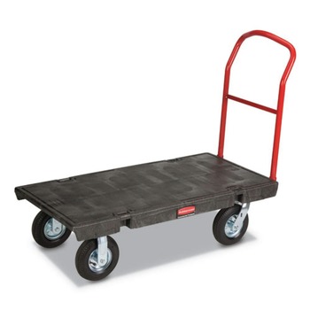 PLATFORM TRUCKS | Rubbermaid Commercial FG443610BLA 24 in. x 48 in. 1200 lbs. Capacity Heavy-Duty Platform Truck Cart - Black