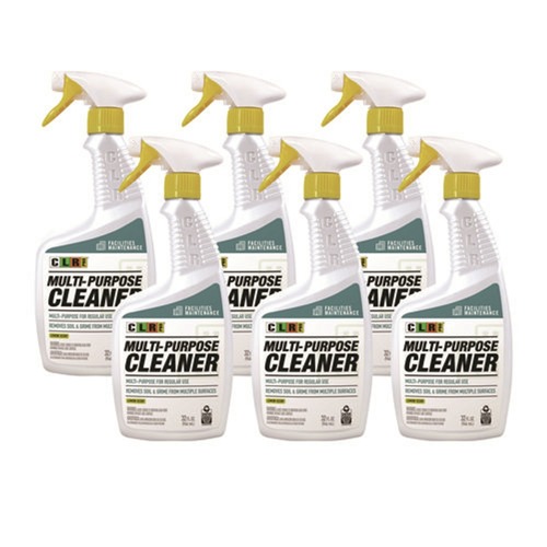 All Purpose Cleaners & Degreasers | CLR PRO FM-MPC32-6PRO 32 oz. Multi-Purpose Cleaner Spray - Lemon Scent (6/Carton) image number 0
