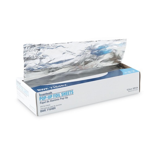 Foil Wraps | Boardwalk BWK7164 12 in. x 10.75 in. 63 Gauge Standard Duty Aluminum Foil Pop-Up Sheets (2400/Carton) image number 0