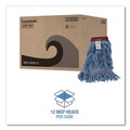 Mop Heads | Boardwalk BWKLM30311L Looped End Wideband Cotton/Synthetic Mop Heads - Large, Blue (12/Carton) image number 7