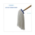 Mop Heads | Boardwalk BWK716REA 16 oz. Rayon Cut-End Lie-Flat Wet Mop Head - White image number 3