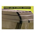 Waste Receptacle Lids | Rubbermaid Commercial FG131700BLA Hinged Dome 34.14 in. x 69.66 in. x 8.4 in. Tilt Truck Lid - Black image number 3