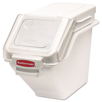 Rubbermaid Commercial FG9G5700WHT ProSave 5.4-Gallon Plastic Shelf Ingredient Bin - White