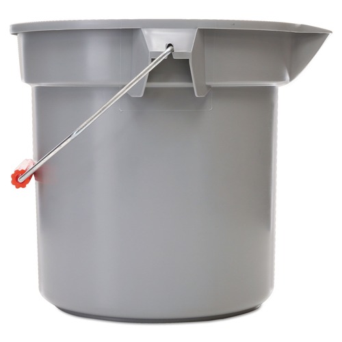 Buckets & Wringers | Rubbermaid Commercial FG261400GRAY 14 qt. 12 in. Round Utility Plastic Bucket - Gray image number 0