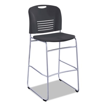 CHAIRS STOOLS | Safco 4295BL VY Series Supports Up to 350 lbs. 30.5 in. Seat Height Sled Base Bistro Chair - Black/Silver Base