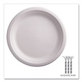 Plates | Eco-Products EP-P013NFA Vanguard 9 in. diameter Renewable and Compostable Sugarcane Plates - White (500/Carton) image number 3