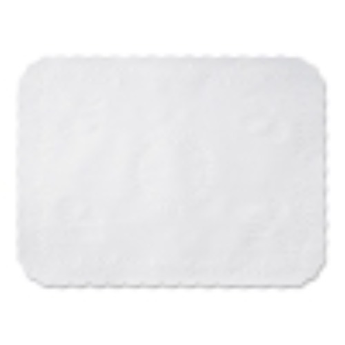 Placemats | Hoffmaster TC8704472 14 in. x 19 in. Anniversary Embossed Scalloped Edge Tray Mat - White (1000/Carton) image number 0