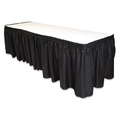 Table Covers & Skirts | Tablemate LS2914-BK 29 in. x 14 ft. Polyester Table Set Linen-Like Table Skirting - Black image number 0