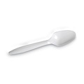 Disposable Spoons | Dixie PTM21 Plastic Mediumweight Teaspoons - White (1000/Carton) image number 1